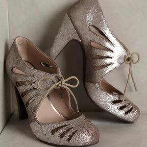 Seychelles Brave Gold Lace-up Heels